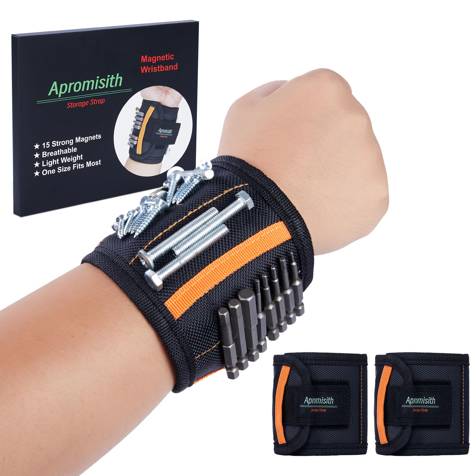 Amazon | 磁気リストバンド 手首 強力マグネット15個 ツールベルト