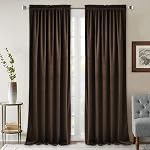 StangH Brown Blackout Velvet Drapes for Living Room 96 inches Long Luxury Home Decor Heat & Sound Reducing Energy Smart Curtains for Bedroom, W52 x L96, 2 Panels