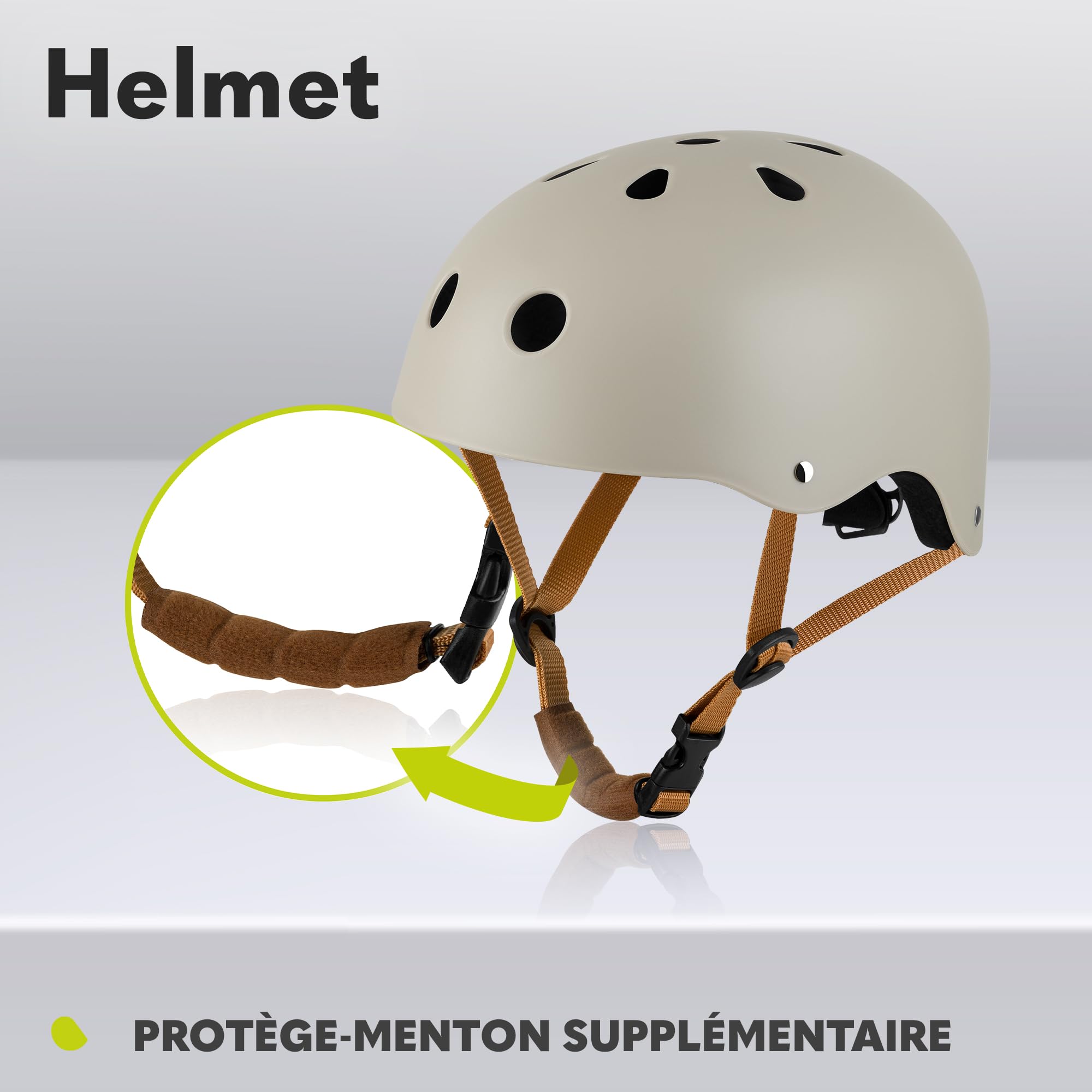 LIONELO Casque Protecteur de Vélo Enfants Réglable 50-56 cm Protège-Menton Certifié Intertek Taille S