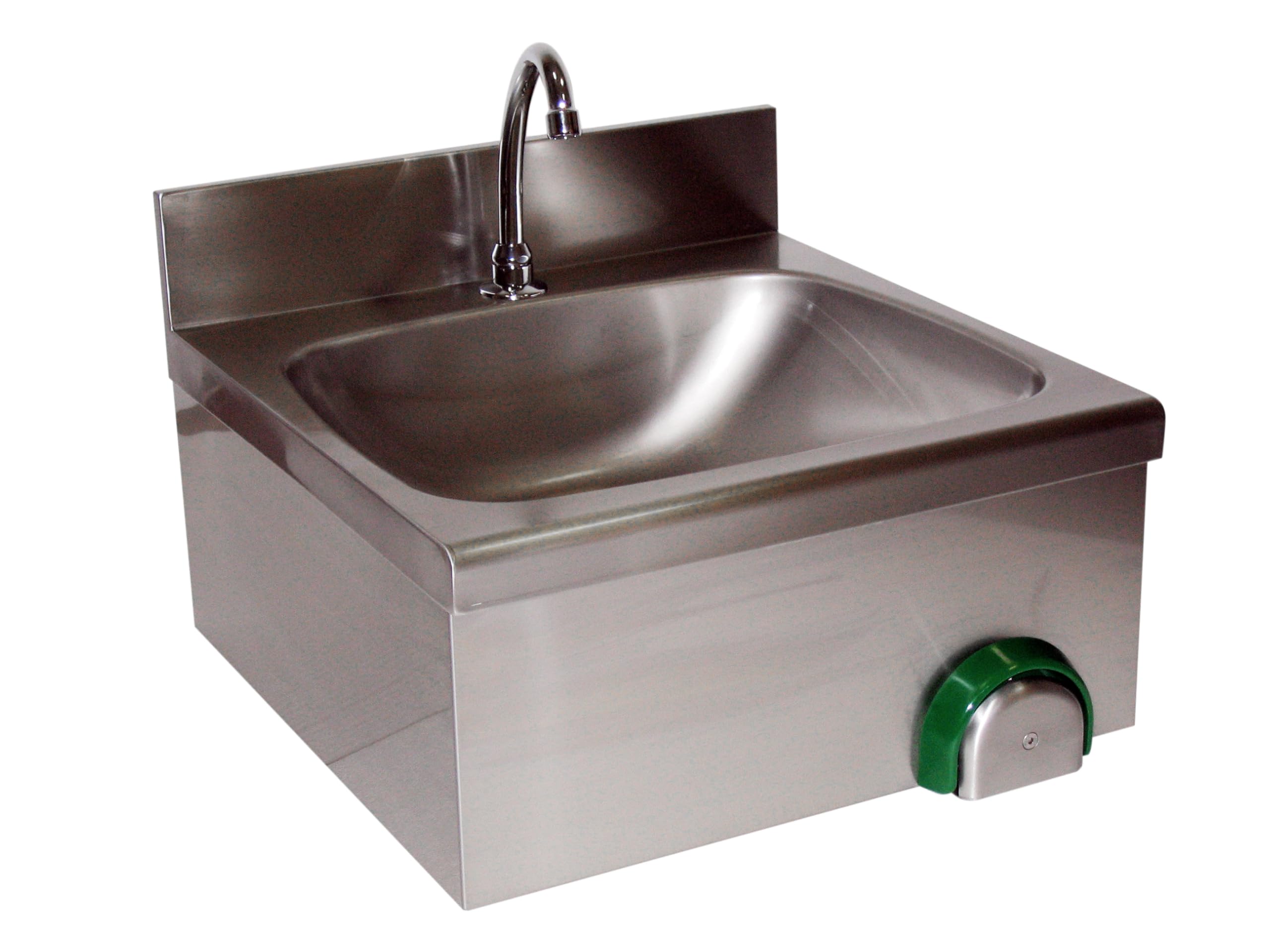 Handwaschbecken 0076 aus Edelstahl mit Kniebedienung und zeitgesteuertem Wasserfluss