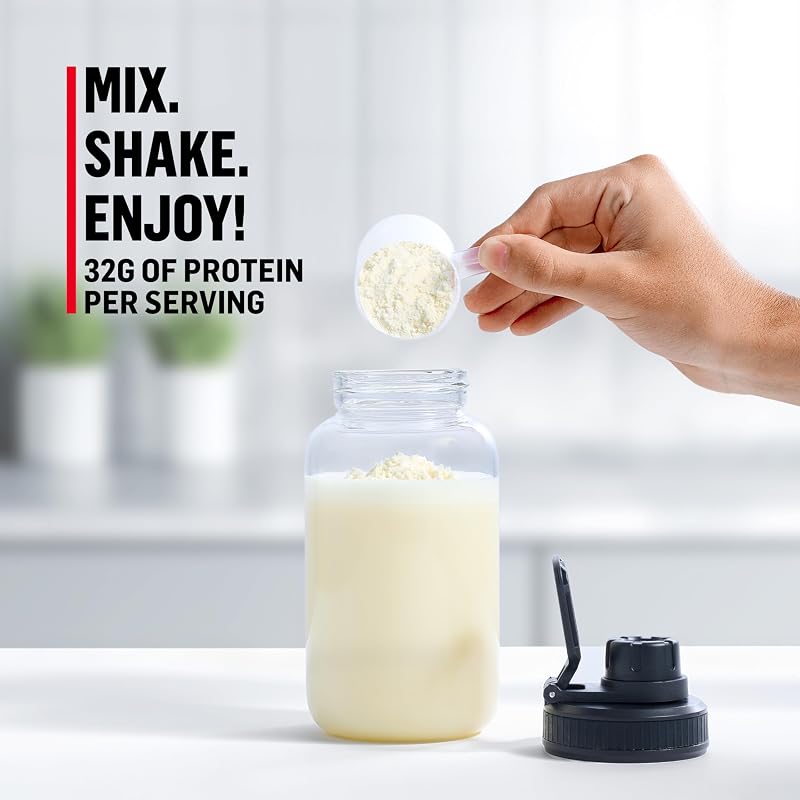 Muscle Milk Genuine Protein Powder, Vanilla Crème, 1.93 Pounds, 12 Servings, 32g Protein, 2g Sugar, Calcium, Vitamins A, C & D, NSF Certified for Sport, Energizing Snack, Packaging May Vary image 4