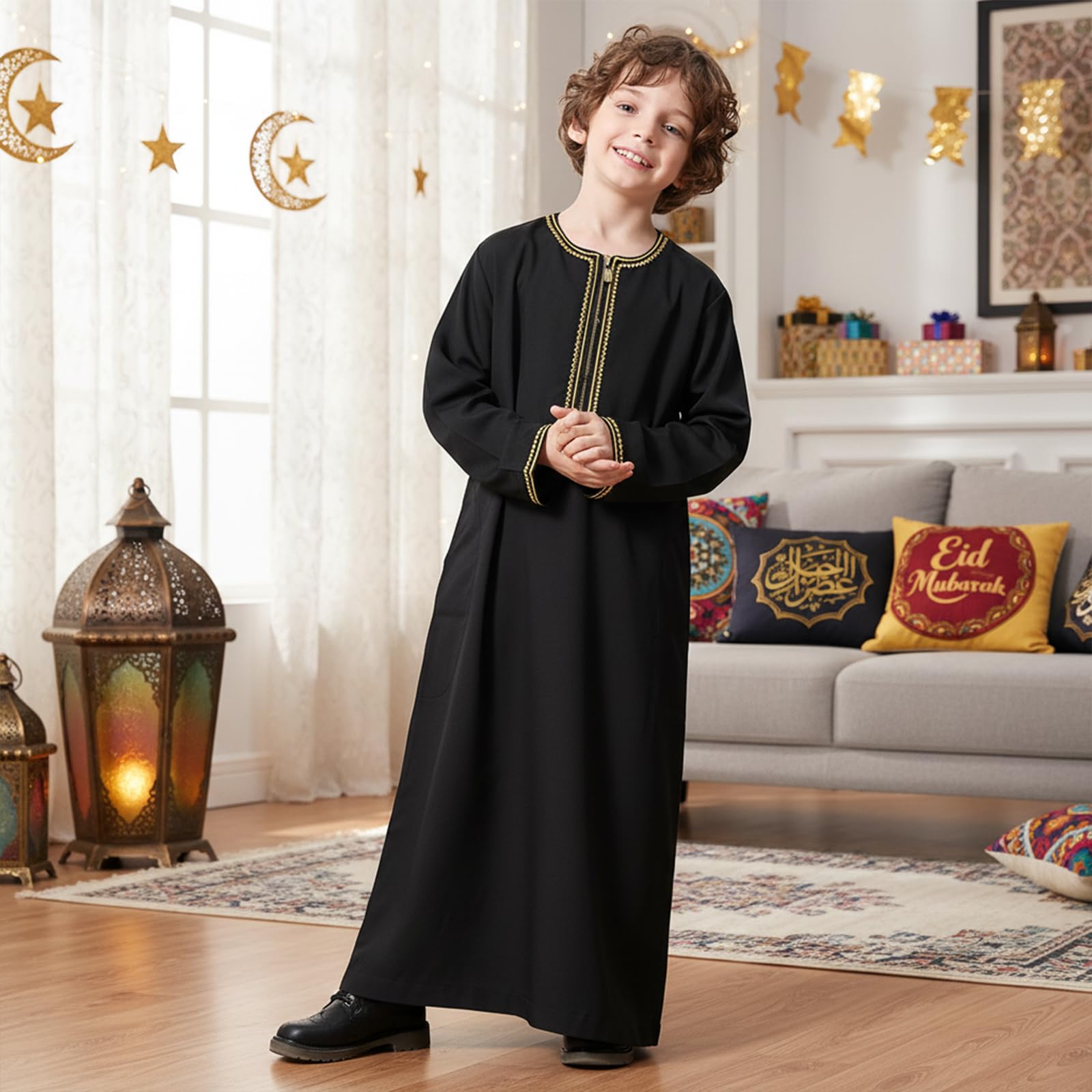 Kinder Abaya Kaftan,Muslimische Kinder Jungen Jubba Thobe,Kaftan Kinder Jungen,Gebetskleidung für Kinder,Dubai Langarm Jubba Thobe für Jungen,Eid Kleider