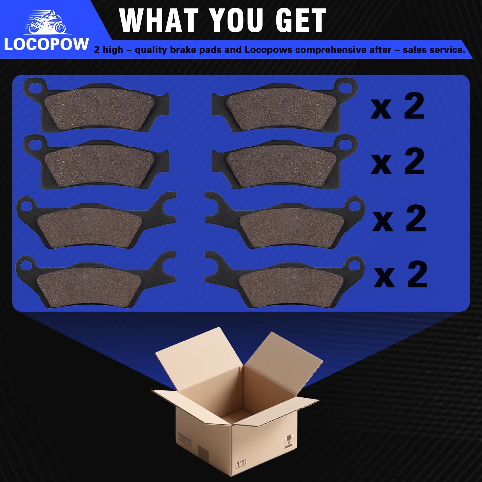 LOCOPOW Plaquettes de frein avant et arrière pour Can-Am Outlander 1000 450 570 650 850 6x6 Max 500 800R Renegade 500 1000 650 800R 850