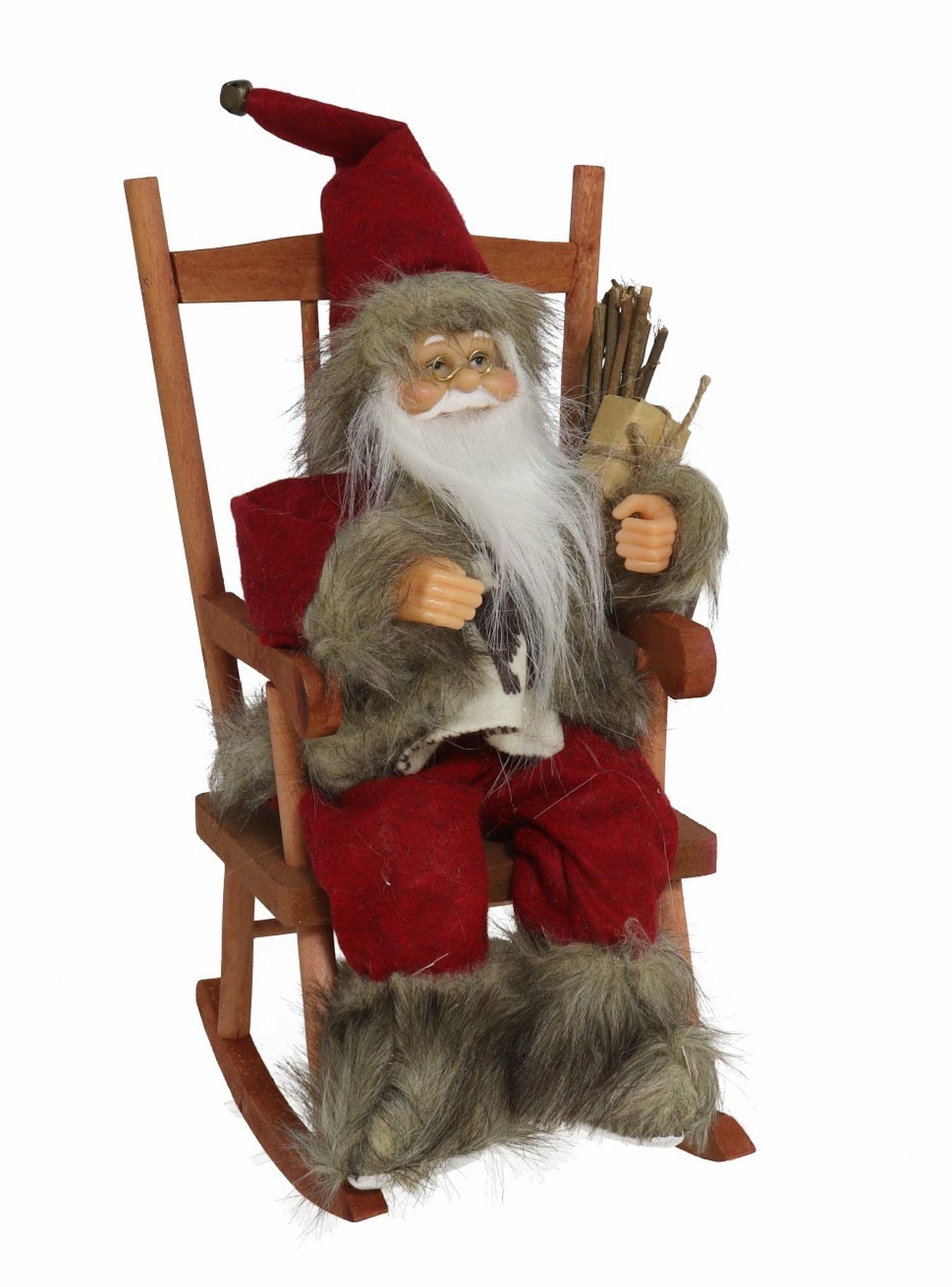 Gerimport Figur Dekoration Weihnachten Weihnachtsmann Schaukelstuhl 35 cm