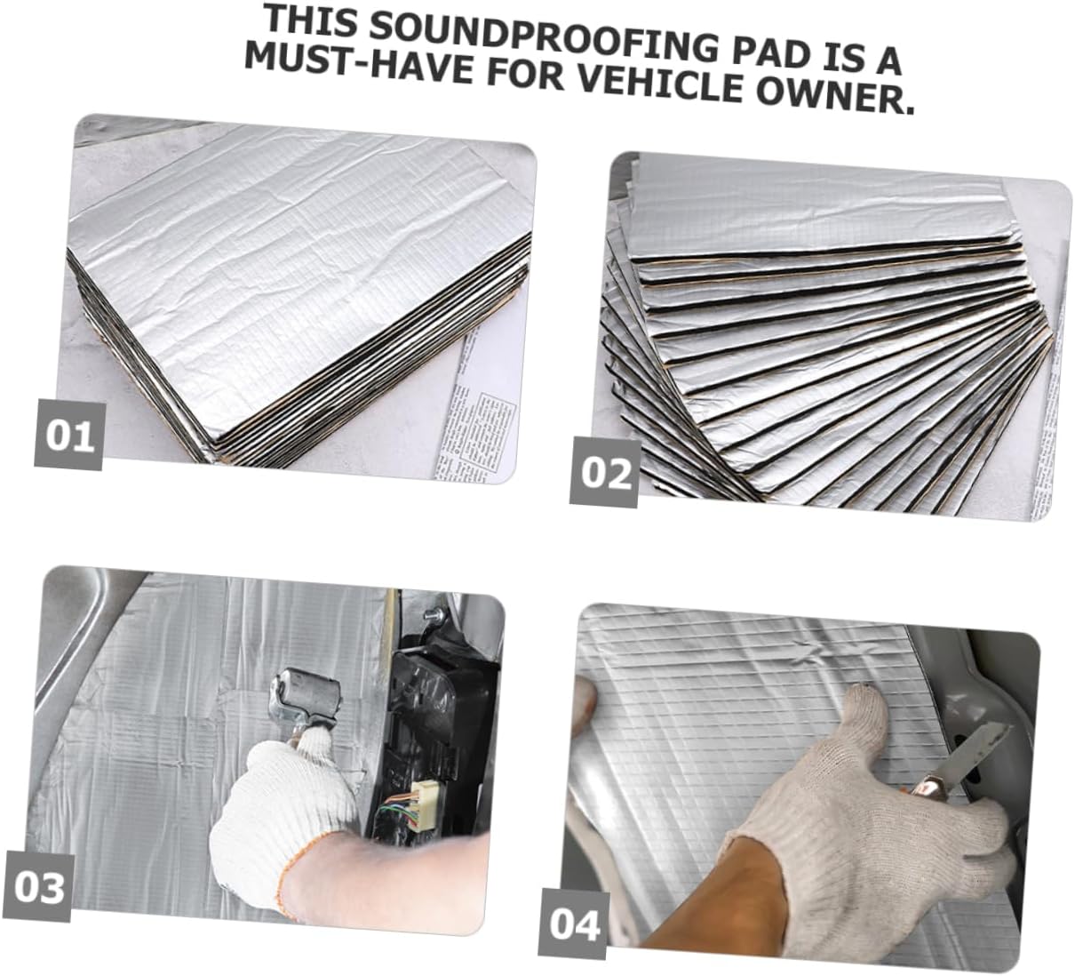 ABOOFAN 20Pcs Automotive Insulation Mat for Engine Heat Shield Sound Deadener Pad for Hood Noise Reduction Easy Installation Durable Design Thickness Fireproof