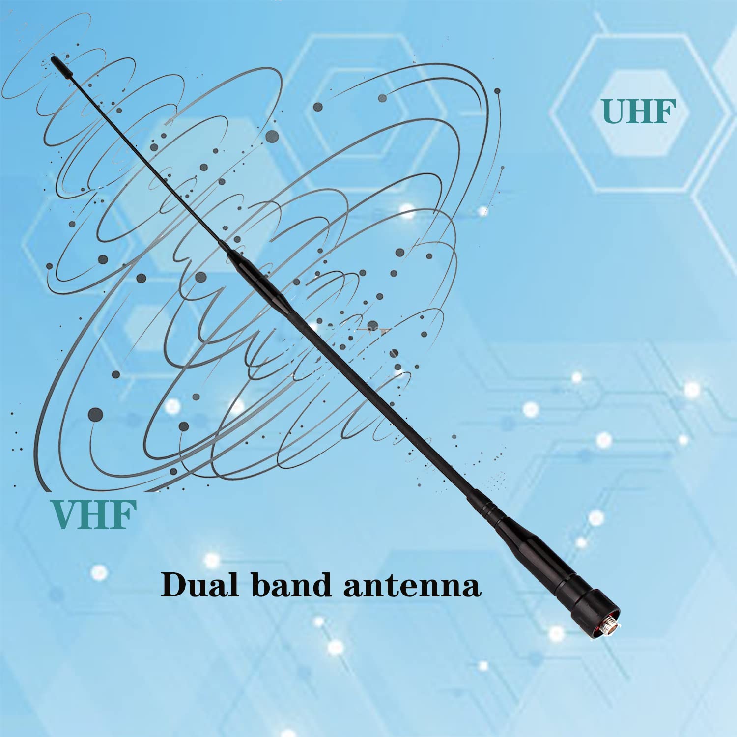 HD1 SMA-F miękka antena dwupasmowa 136-174/400-480MHz UHF/VHF antena kompatybilna z radiem Ailunce HD1 (1 sztuka)