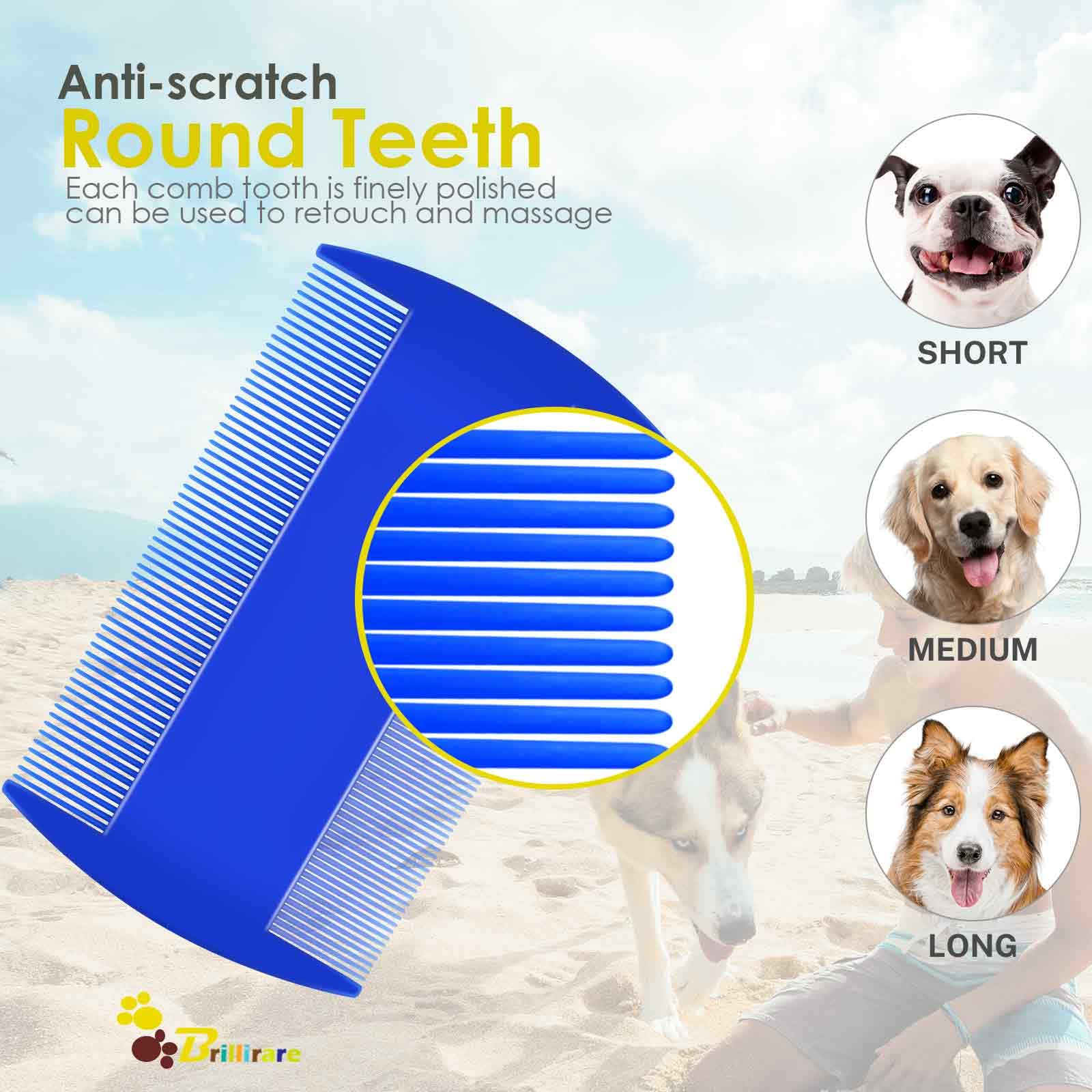 Snapklik.com : Brillirare 12 Pack Flea Lice Comb, 2-in-1 Cat Grooming Combs