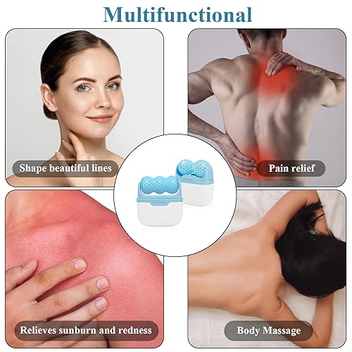 Miniatura 7 de Rodillo de hielo para cara, rodillo de hielo para el cuidado de la piel, rodillo de ojos 2 en 1 masajeador facial para ojos hinchados, alivio de