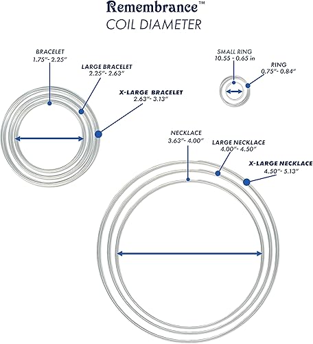 Miniatura 5 de Beadalon Remembrance - Alambre de memoria  Alambre en espiral preformado de acero inoxidable en anillo, pulsera, tamaño de collar para hacer joyas,