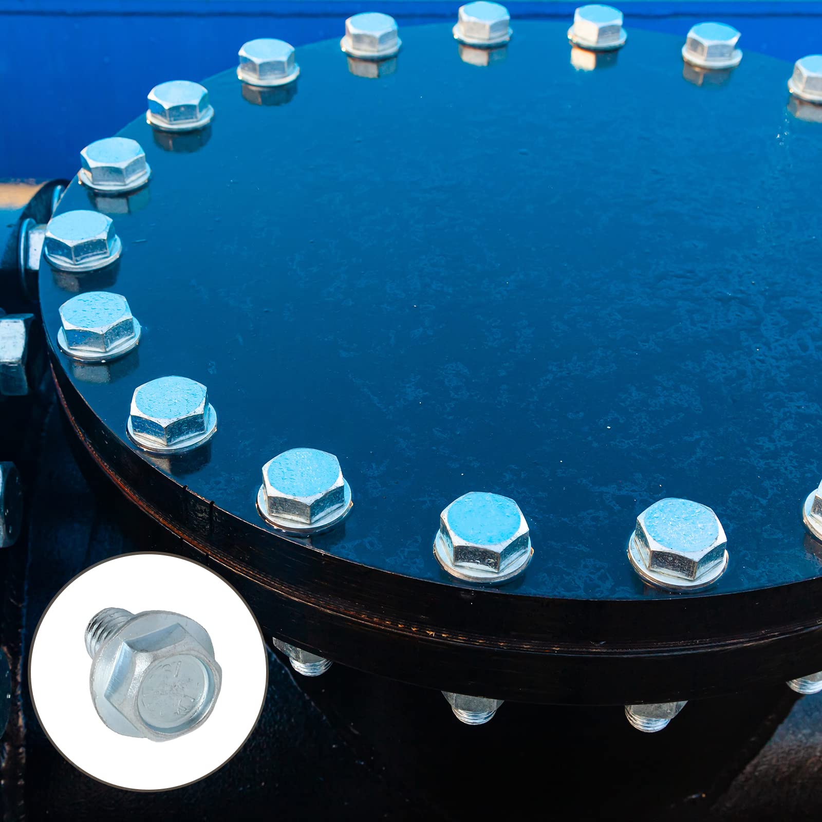 METALLIXITY Flanged Hex Head Bolts (5/16-18 x 1/2") 20pcs, Hexagon Serrated Flange Bolt Carbon Steel Screw - Image 3