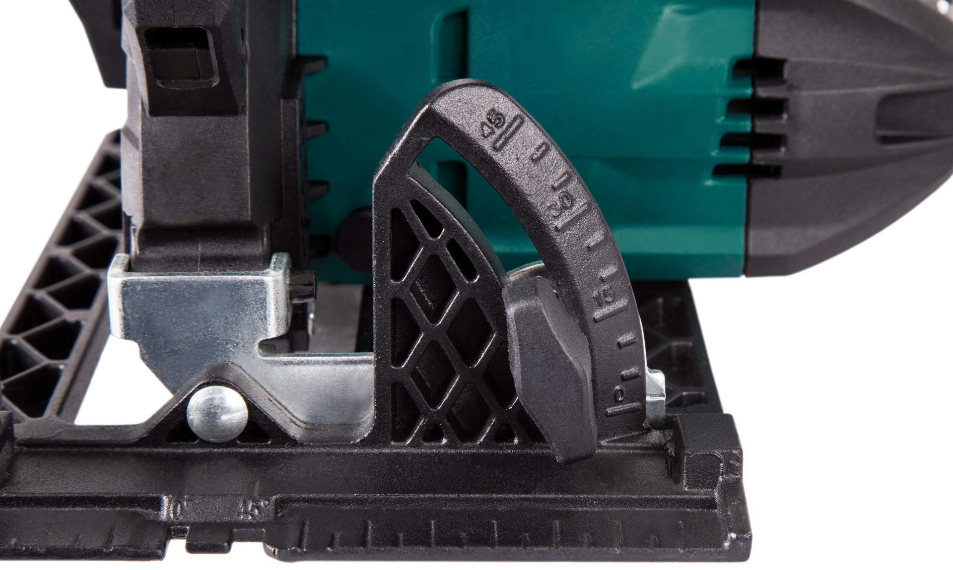 VONROC Sierra circular inalámbrica VPower 20V (sin batería) – 150mm - Incl. hojas de sierra, guía paralela y bolsa de almacenamiento