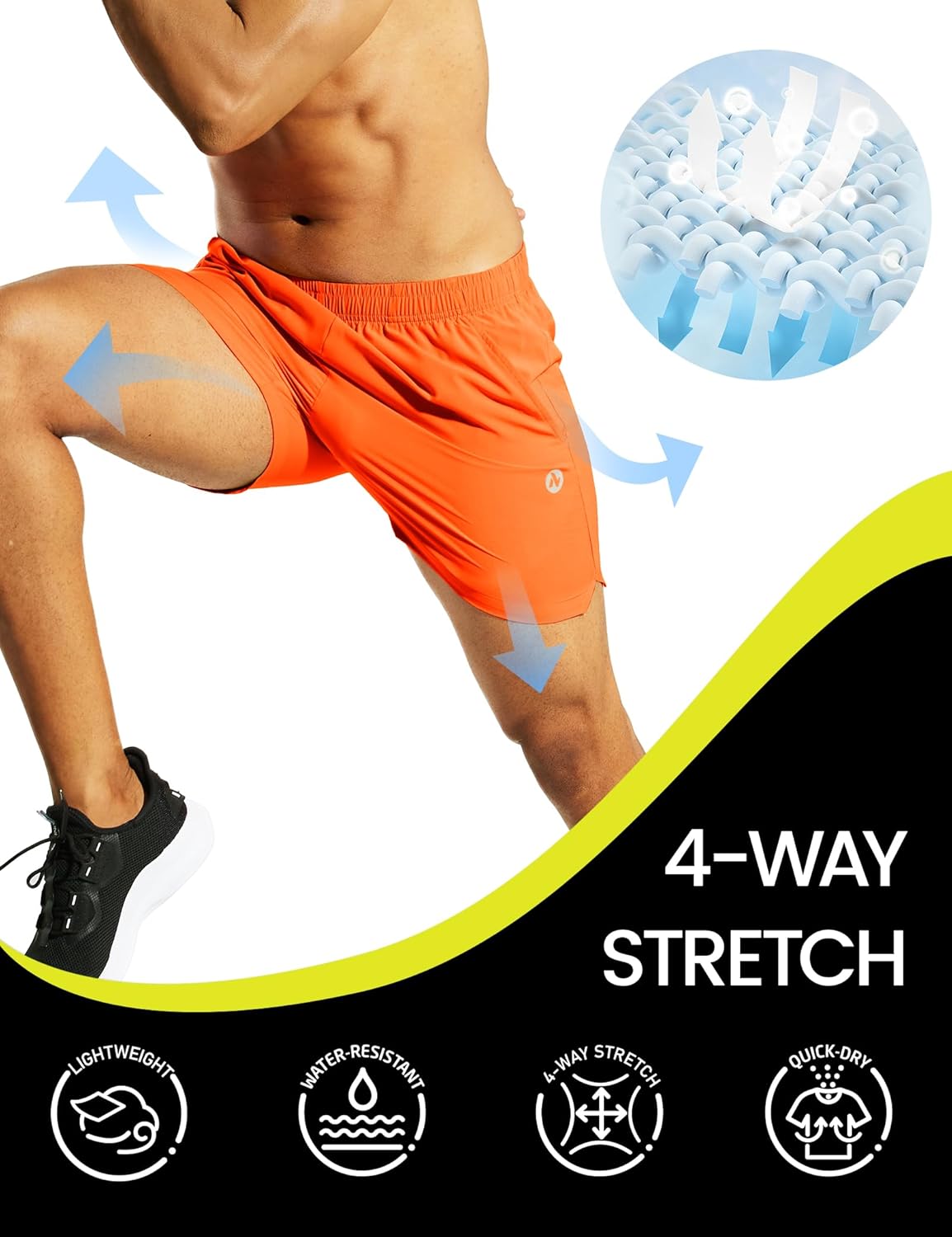 Nepest Men's 5’’ Athletic Running Shorts with Pockets, Lightweight Quick Dry Gym Workout Training No Liner Shorts - Image 3