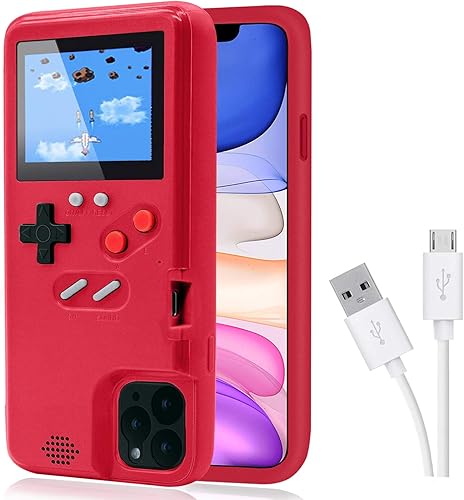 Miniatura 7 de Funda con Gameboy para iPhone, funda protectora retro autoalimentada con 36 juegos pequeños, pantalla a todo color, funda con videojuegos para