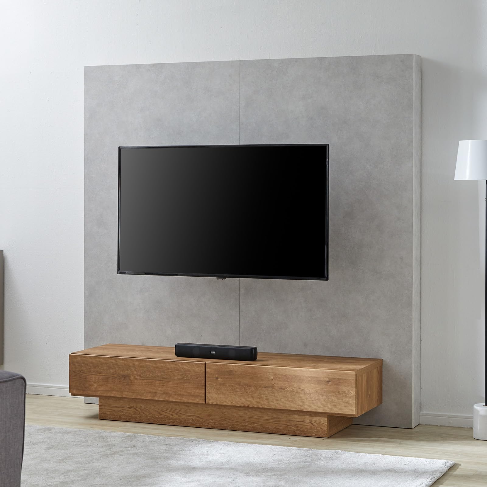 Amazon｜LOWYA ロウヤ テレビボード バックパネル付き 壁掛け風 幅