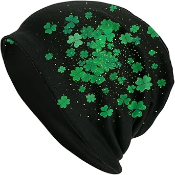 St. Patricks Day Beanie Chemo Hat Cancer Headwear Knitted Hats Baggy Slouchy Skull Cap Winter Hats for Men Women