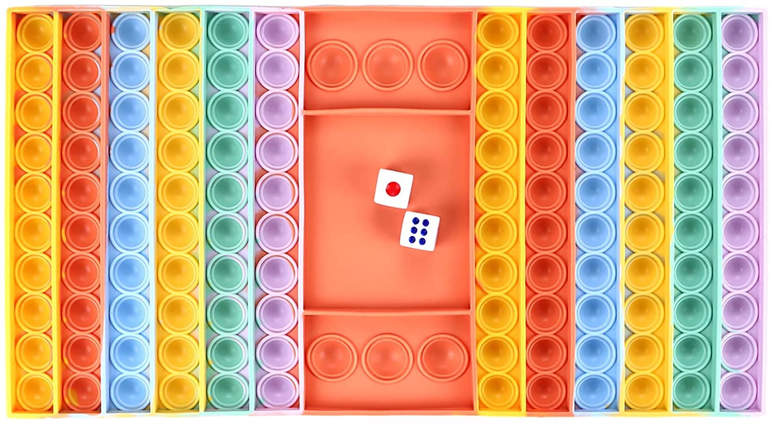 Arrival Big Size Pop Fidget Toy,Chess Board Push Bubble Popper Sensory Toy for Parent-Child Time,Pop Interactive Stress Relief Figdget Game for Kids and Adults. (PushPop, Dice Board)