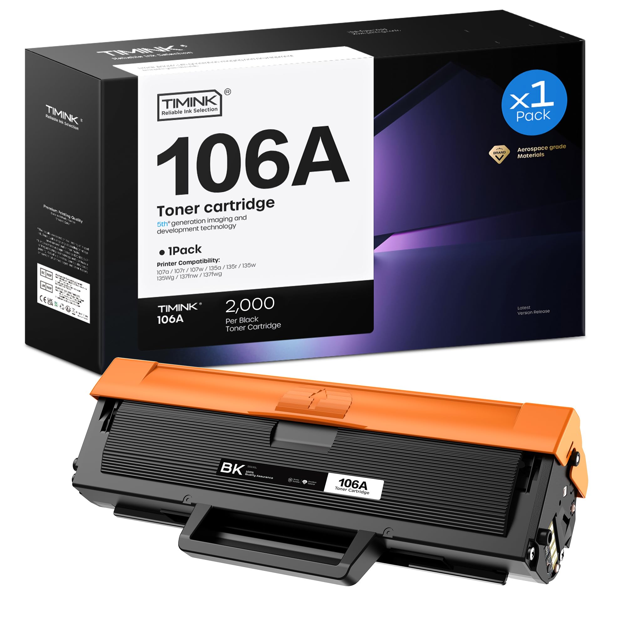 106A W1106A Toner Cartridge Replacement for HP 106A W1106A Compatible for HP Laser 107a 107r 107w MFP 135a 135r 135w 135wg MFP 137fnw 137fwg (Black, 1-Pack, 2000 Pages)-image-31