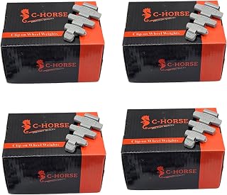 C-HORSE 400-Piece Clip-On Wheel Weights Assortment - 4 Styles (AW, FN, MC, P) Hammer-On Balancers for Steel & Aluminum Rims, 0.25-1oz Sizes