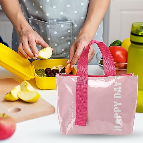 Miniatura 6 de PATIKIL Bolsa de almuerzo aislada, bolsa de almuerzo impermeable de poliuretano, lonchera portátil térmica, contenedor de alimentos para el trabajo,