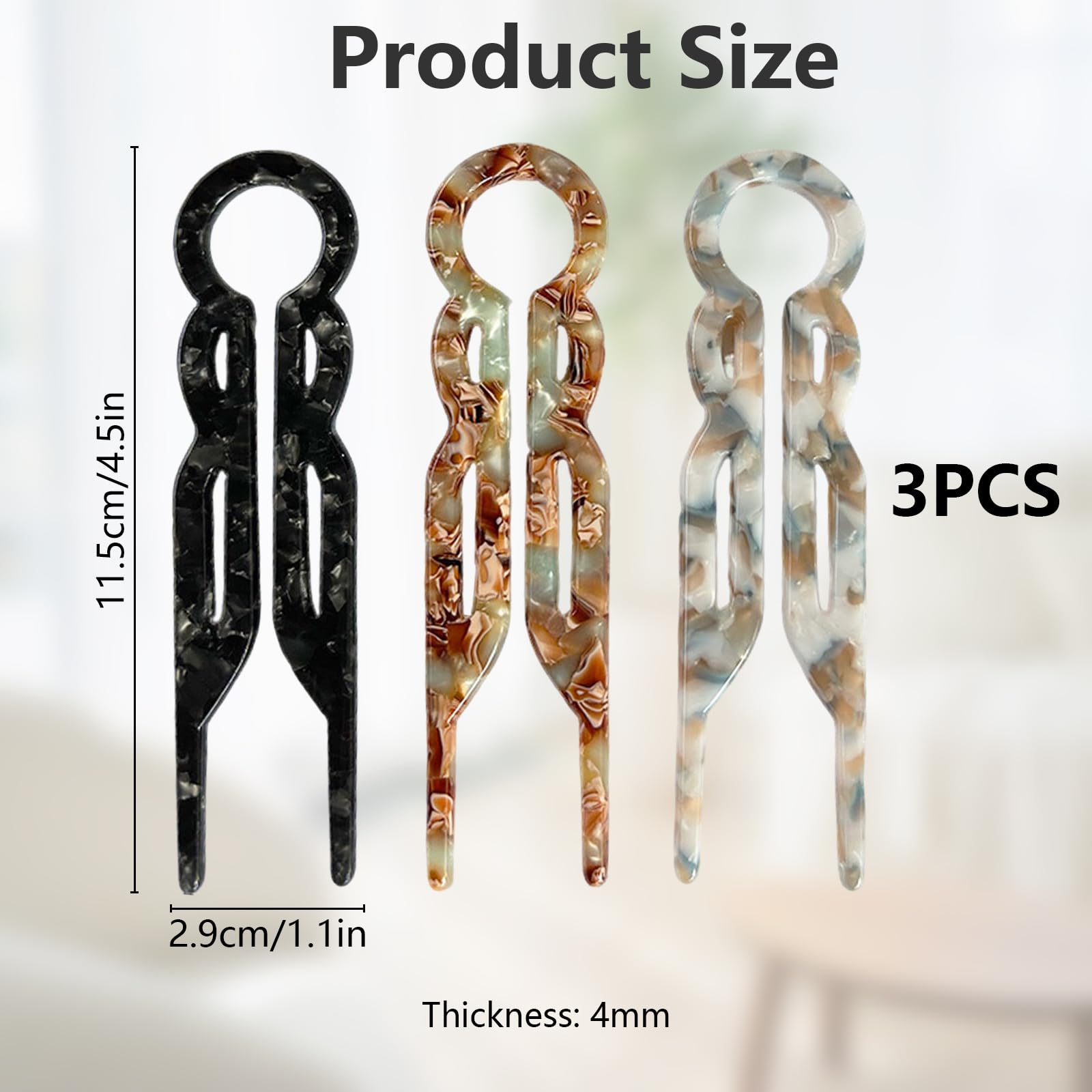 3PCS U-Shaped Hair Pins for Women - Image 2
