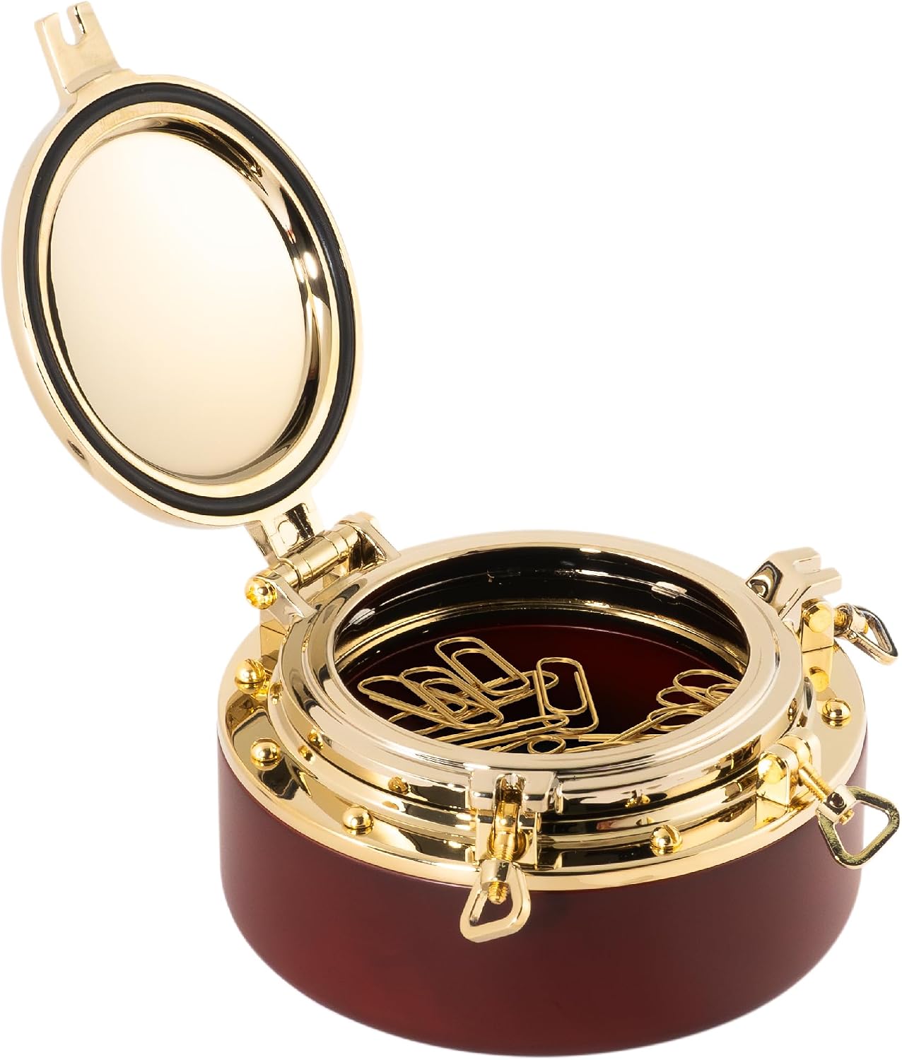 Five Oceans Porthole Collection Paper Clip Holder - Nautical Clip Dispenser, Paper Clip Holder - Paper Clip Holder for Desk, Paper Clip Dispenser, Paper Clip Organizer Office Captain Desk - FO3987