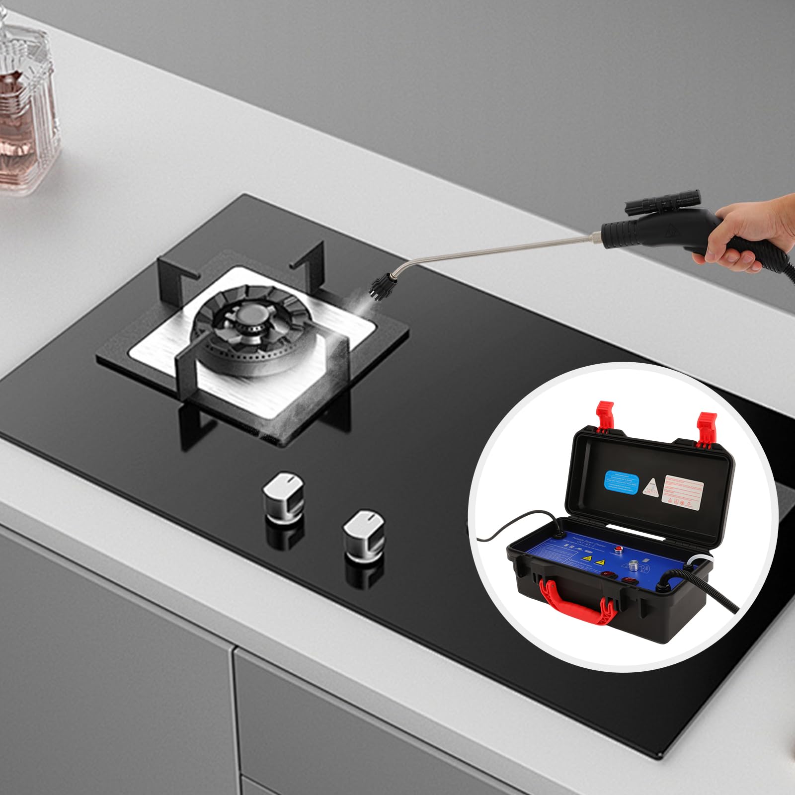 Limpiador de vapor, 3,5 Bar Limpiador de alta presión, Super Descontaminación, Para Limpiar Suelo Cocinas, Pisos, Alfombras, También se utiliza la estética del automóvil para el cuero, Ventanas de