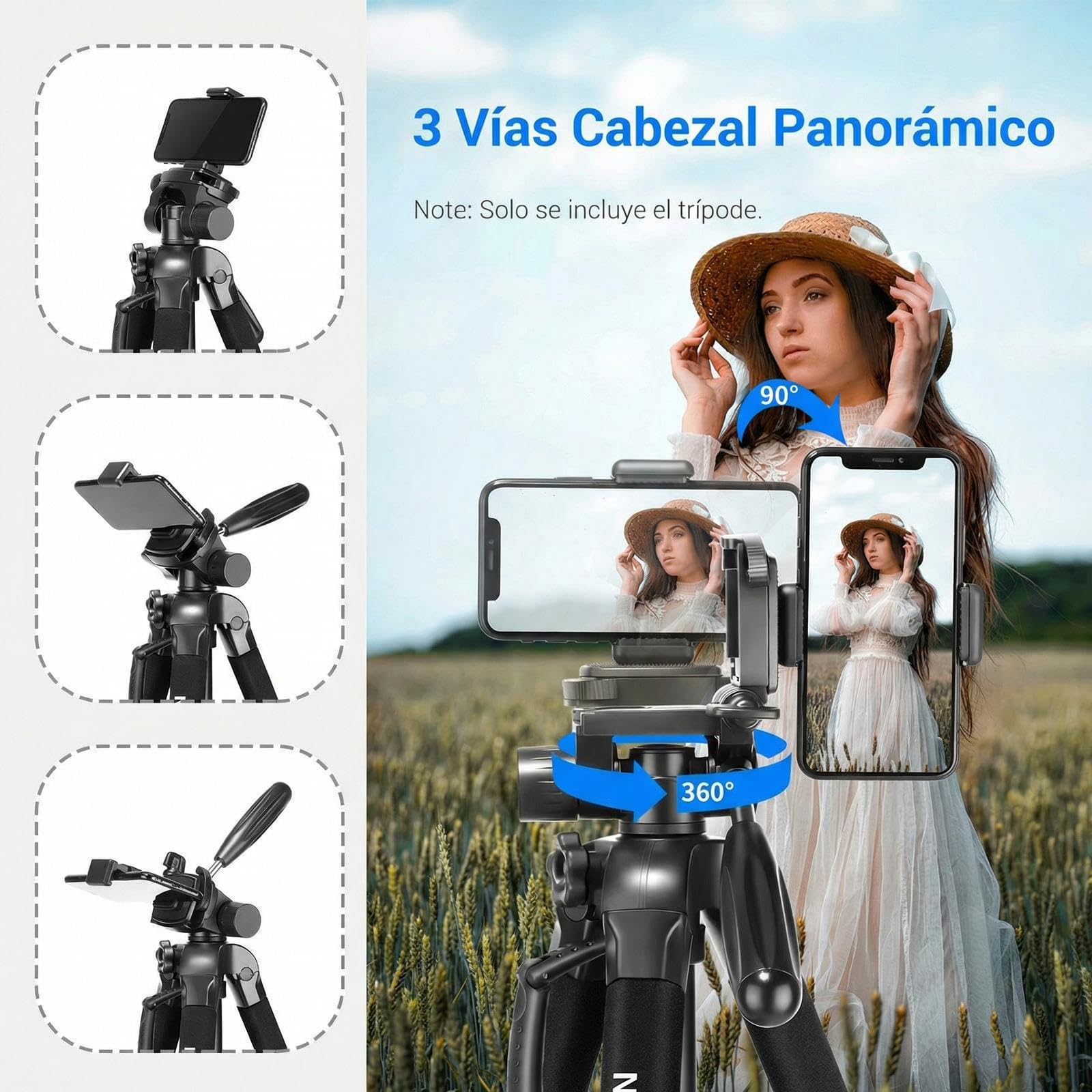 NEEWER 2 en 1 Trípode Cámara&Monopié,69.7" Portátil Travel Tripod Stand Aleación Aluminio con 3 Way Swivel Pan Head Compatible con Canon Nikon Sony DSLR,DV Camcorder Video Grabación Filmación,SAB264