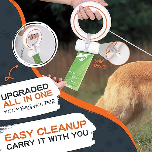 Miniatura 4 de UFO - Correa retráctil para perro, manos libres, con soporte para bolsa de excrementos, bloqueo de pausa de freno con una sola mano, sin enredos de