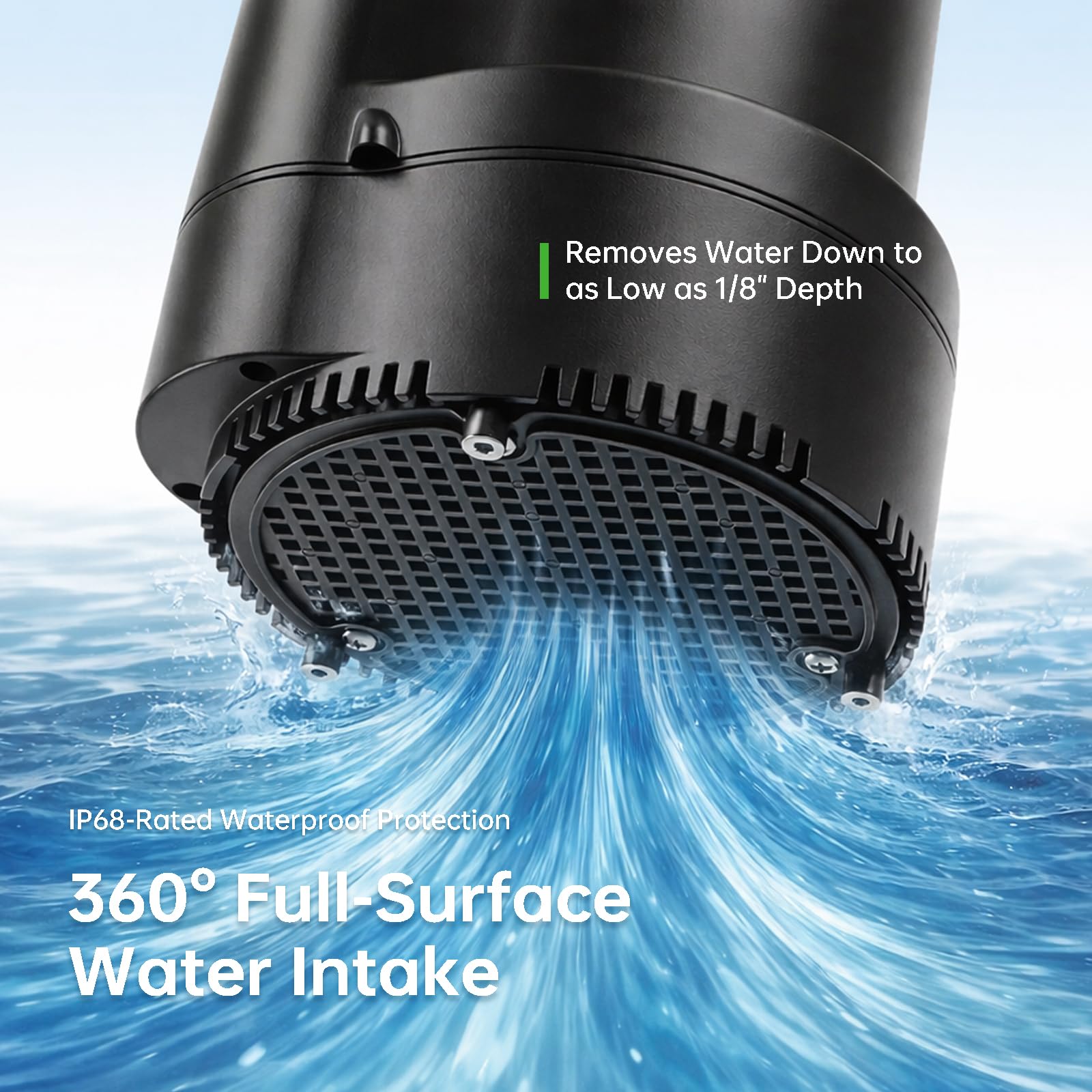 Pompa sommersa da 1/3 CV 2400 GPH portatile multiuso pompa dell'acqua pompa di scarico termoplastica con cavo di alimentazione da 3 m, rimozione rapida dell'acqua per cantina