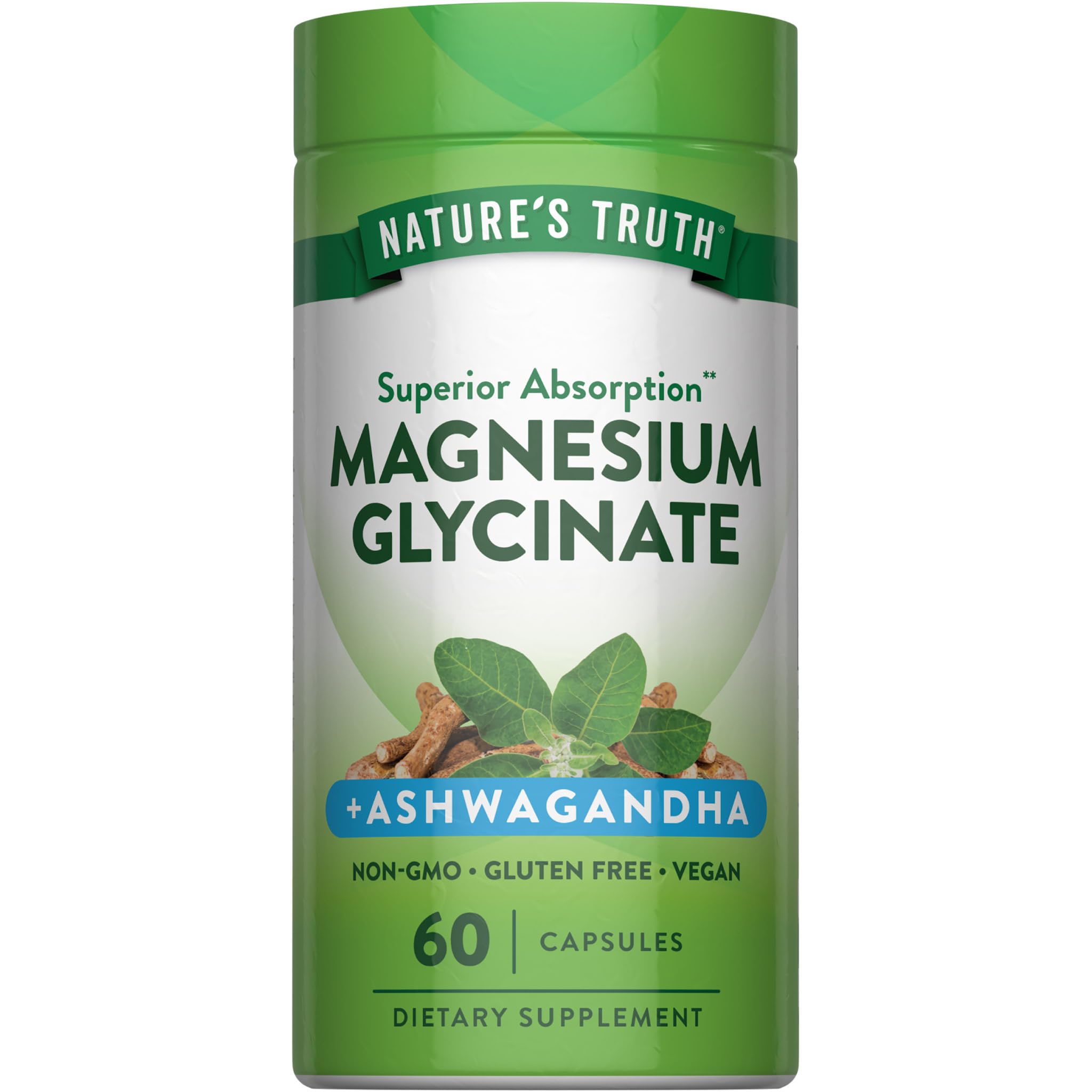Nature's Truth Magnesium Glycinate with Ashwagandha | 60 Capsules