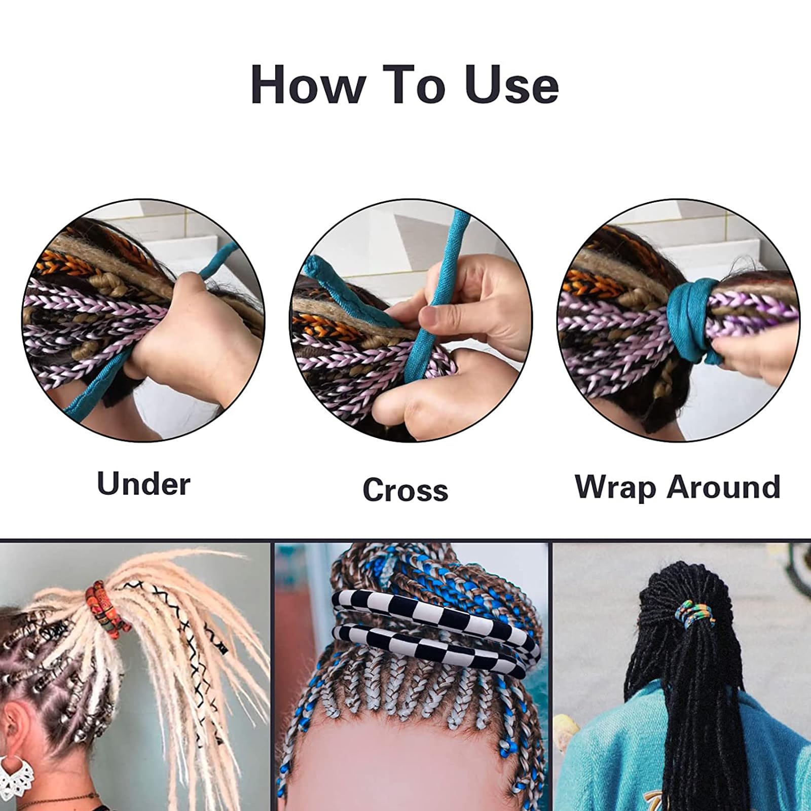 Spiral Lock Hair Tie Dreadlock Accessories Bendable Ponytail Holder Unisex 2 Pcs Spiral Lock Hair Tie Dreadlocks Accessories for Men  main image 3