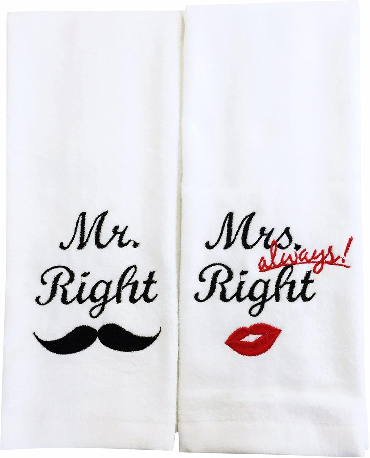Mr Right & Mrs Always Right Kitchen Towels - Set of 2