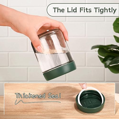 Miniatura 3 de DIMBRAH Recipientes de avena con tapas, tarros Mason de 16 onzas con tapas, juego de 4, práctico recipiente de avena para llevar, tarros de pudín de