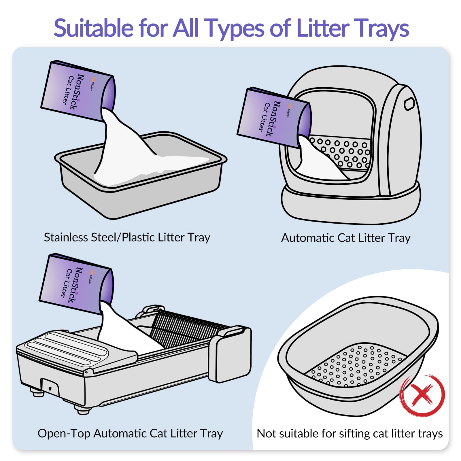 Lettiera per gatti antiaderente ultra agglomerante, senza polvere, inodore, realizzata in manioca naturale adatta agli animali domestici con controllo degli odori, dura due volte più a lungo