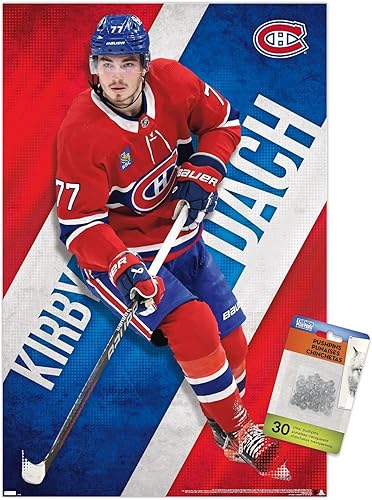Miniatura 7 de Trends International NHL Montreal Canadiens - Póster de pared de Kirby Dach 23, 22.37 x 34.00 pulgadas, paquete de póster y alfiler