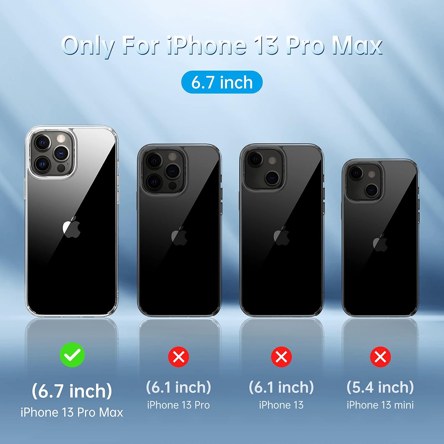 Meifigno Crystal Clear Case Designed for iPhone 13 Pro Max Case, [Military Grade Protection][Never Yellow] for 13 Pro Max 6.7 inch 2021-Crystal Clear