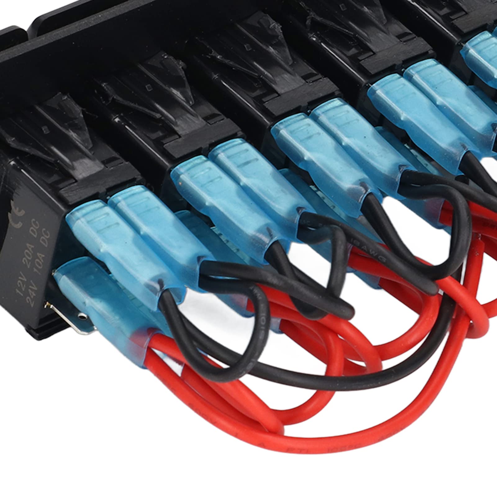 Pannello interruttori a bilanciere a 8 gruppi Interruttore on/off retroilluminato a LED Protezione sovraccarico impermeabile Precavo per auto RV Bus Marine Boat (Blu)