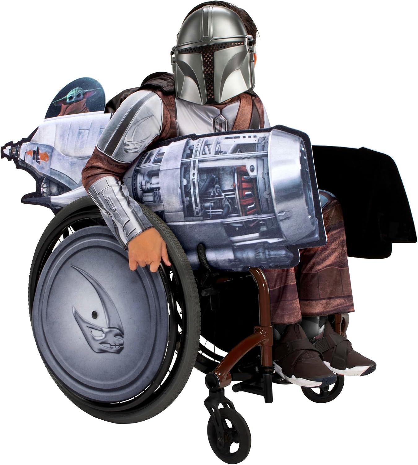 STAR WARS The Mandalorian Official Youth Adaptive Costume - Costumes with Adaptive Features (Wheel Cover Sold Separately)