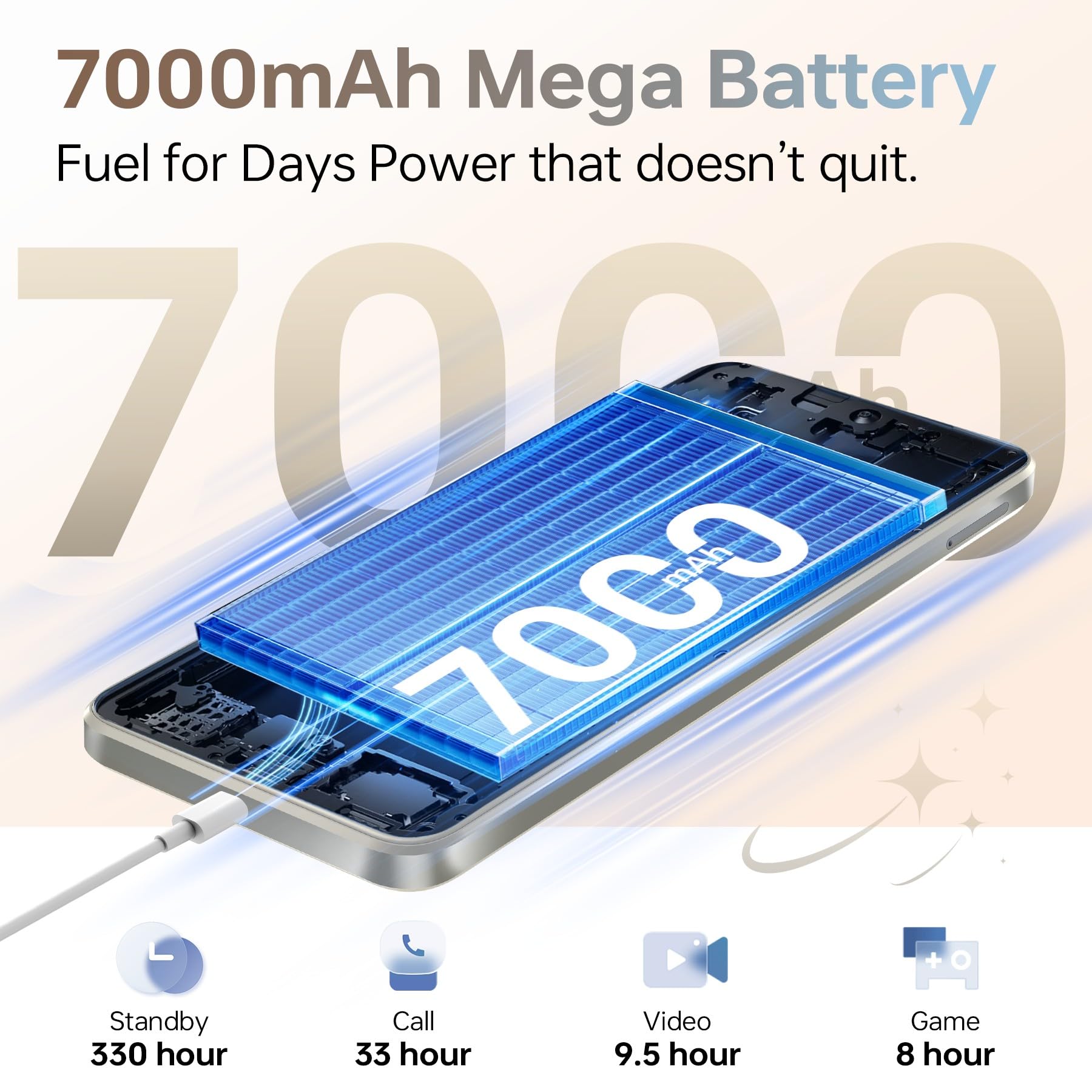 CUBOT Note 60 Smartphone Android 15, 7.2" 120Hz Telefono Cellulare, 7000mAh, 16GB+128GB/1TB Cellulari e Smartphone, IP65 Protezione, 48MP Telefoni, 4G Dual SIM/NFC/Face ID/OTG/GPS/Doppio Altoparlante