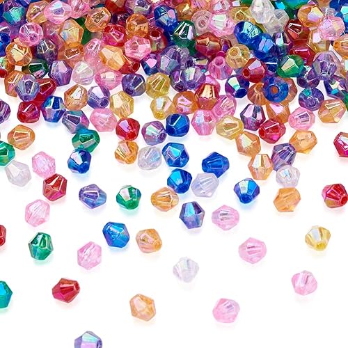 Miniatura 8 de Cheris - 88 cuentas acrílicas redondas AB de cristal de 0.394 pulgadas (0.394 in), bolas de goma de mascar gruesas y coloridas cuentas espaciadoras