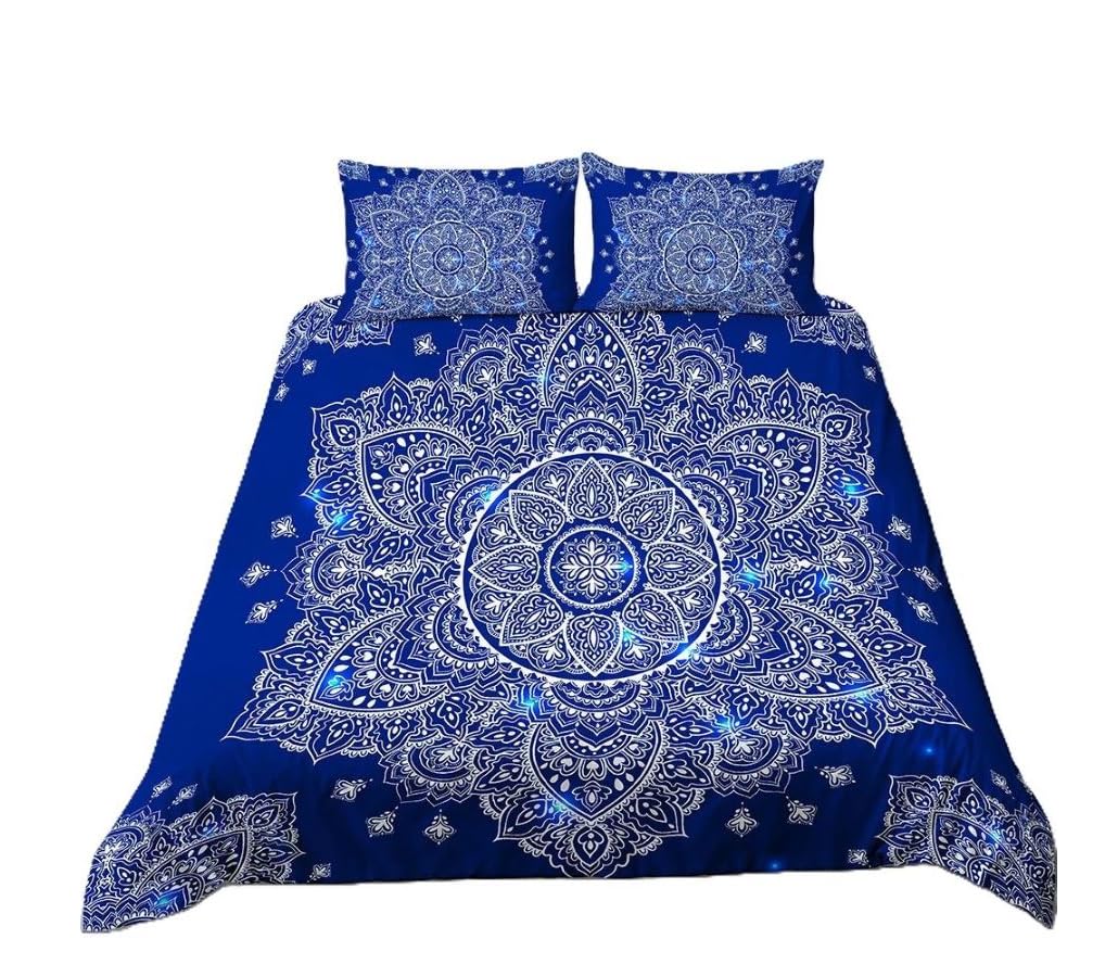 Parure housse de couette ethnique Mandala 3 pièces 210x210 cm multicolore BED0115