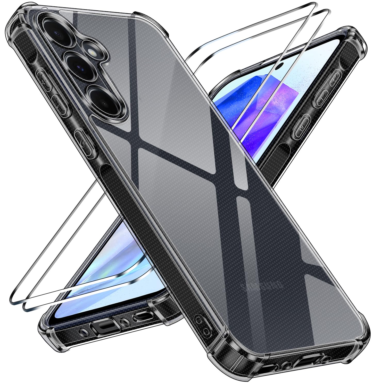 ivoler Anti-Jaunissement HD Clair Coque pour Samsung Galaxy A35 5G avec 2 Pièces