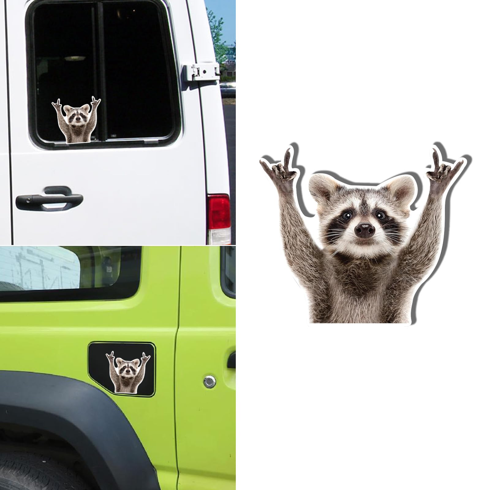 Rocking Raccoon Sticker Decal - Funny Cute Car Window Decal Waterproof Sticker, 5.5 Inch Raccoon Pattern Car Laptop Wall Window Bumper Sticker (1PCS)