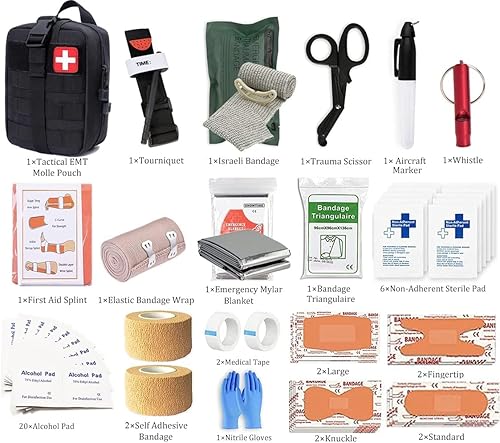 Miniatura 2 de Kit de primeros auxilios IFAK, kit de trauma, kit de primeros auxilios médicos militares con torniquete, bolsa de supervivencia de emergencia para