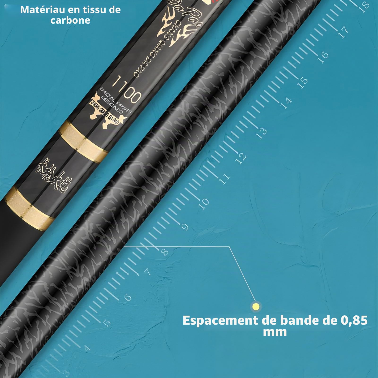 Canne à pêche télescopique en Carbone 8-16m Canne a Peche Carpe Canne a Coup Facile à Transporter et à Utiliser avec poignée antidérapante pour de Longues périodes de pêche(7m)