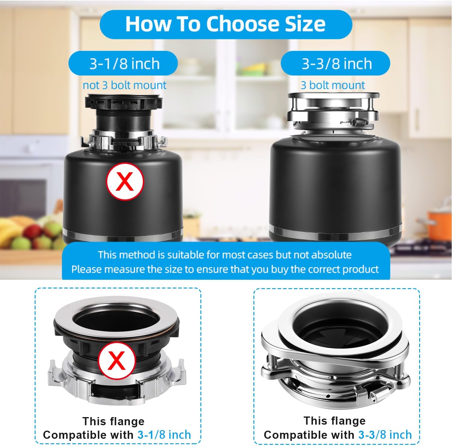 Garbage Disposal Splash Guard 3 3/8 Inch,Rubber Sink Baffle Drain Covers and Plugs,Food Waste Disposal Stopper for Moen and InSinkErator Evolution Series Removable Collar EPDM Strainer Insert Parts