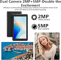 Vista 5 de Tablet Android 14 con funda, 7 pulgadas 8 GB RAM+32 GB ROM/1 TB computadora expandible, tabletas de cámara de 5 MP, procesador de cuatro núcleos