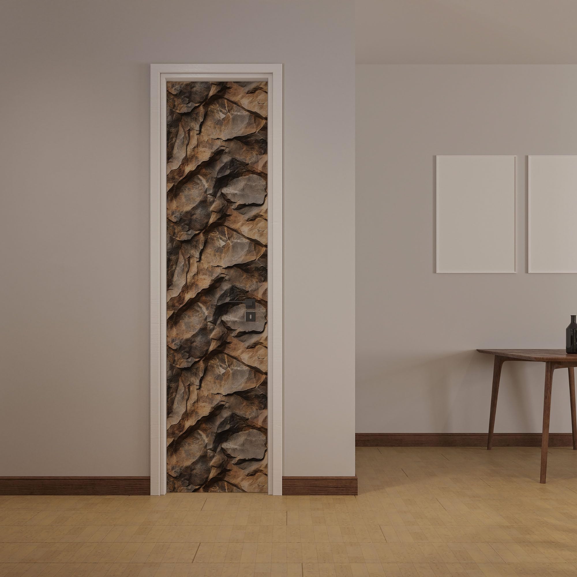 GP TONER Vliestapete Steinoptik Braun Grau 3D Felswand Realistisch Naturstein Tapete Wohnzimmer Schlafzimmer Flur Küche Modern Robust Abwaschbar UV-beständige Tapete 10m x 0,5m