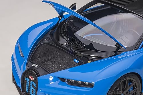 Miniatura 12 de AUTOart 2019 Bugatti Chiron Sport French Racing Blue y Carbon 118 Model Car
