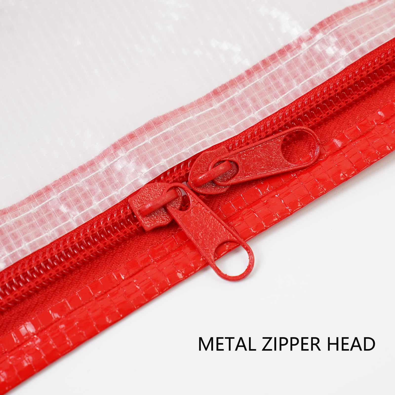 96L Ultra-large capacity Clear Plastic Storage Bag, 66 x 66 x22 cm (Red Trim 1 Pack), 35 Liter - Image 2